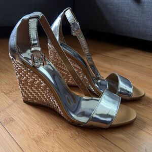 Coach Silver Wedge Sandals